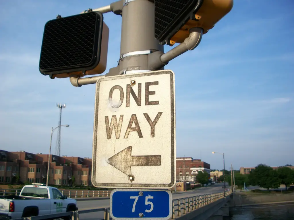 One-way street sign